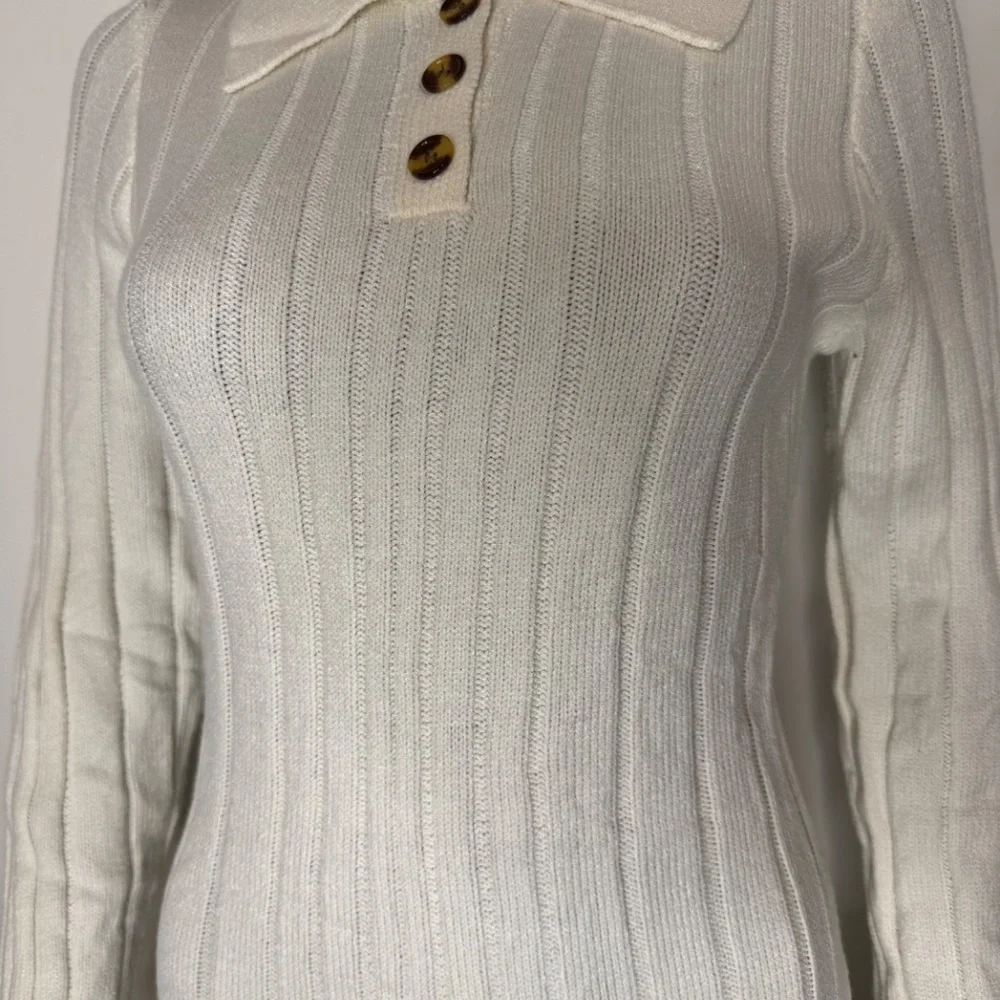 MISSGUIDED Ribbed Knit Mini Dress With Fringe Winter Long Sleeve Turtleneck - Picture 7 of 7